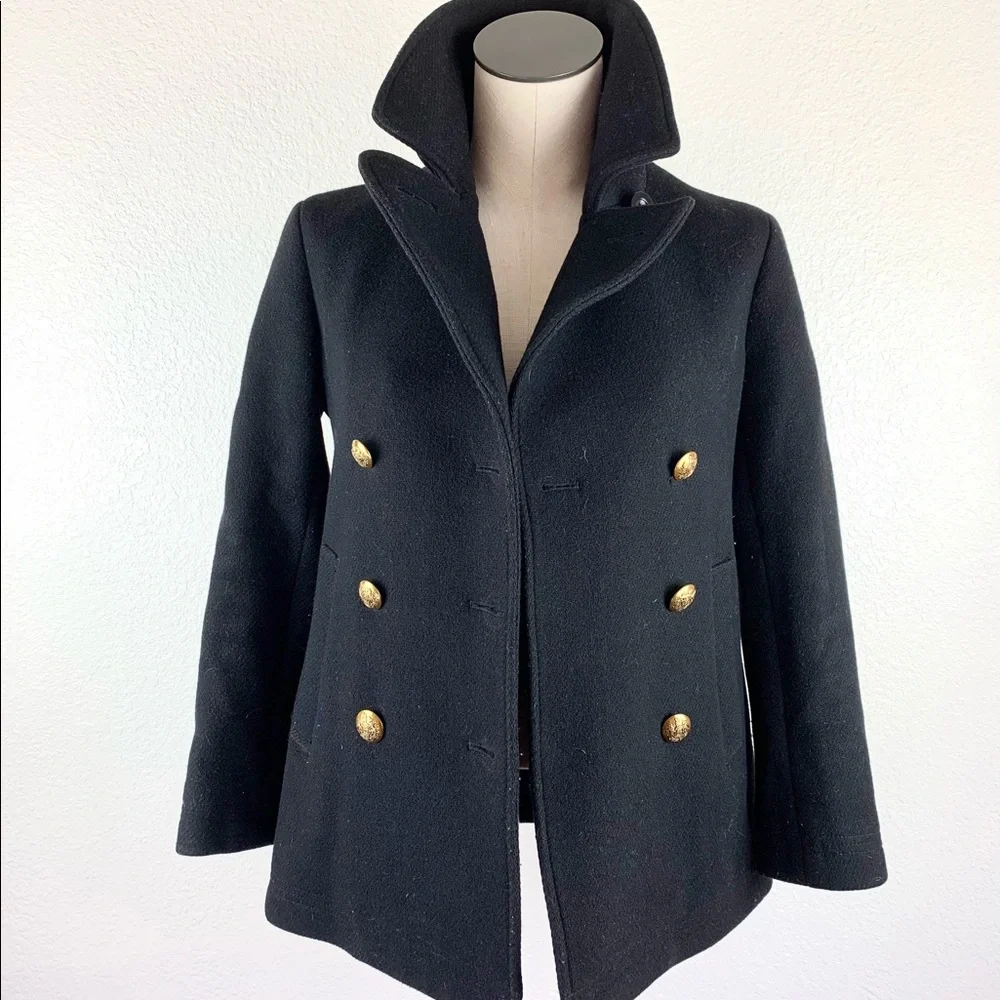 J. CREW Nello Gori short pea coat size 00P - Picture 3 of 5